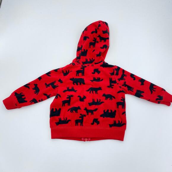 Carter's Boy's Red Fleece Arctic Animals Full Zip Hoodie Size 9M - Picture 5 of 5